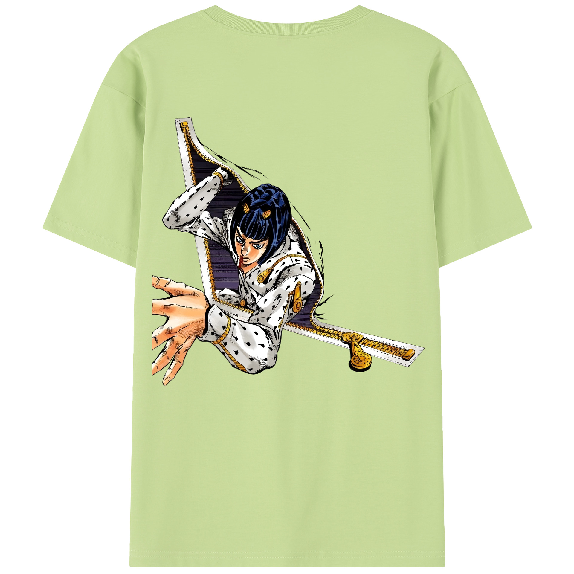 （画像用） ジョジョの奇妙な冒険 ブローノ?ブチャラティ JoJo's Bizarre Adventure Bruno Bucciarati 綿100％半袖Tシャツ（背面プリント）